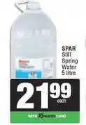 Spar Spar Still Spring Water-5L offer