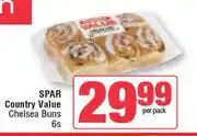 Spar Spar Country Value Chelsea Buns-6s Per Pack offer
