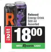 Spar Reboost Energy Drink Assorted-For 2 x 500ml offer
