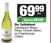 Spar Du Toitskloof Sauvignon Blanc, Rose,Chenin Or Chardonnay-750ml offer
