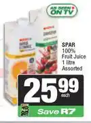 Spar Spar 100% Fruit Juice Assorted-1L offer