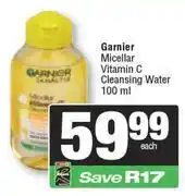 Spar Garnier Micellar Vitamin C Cleansing Water-100ml offer