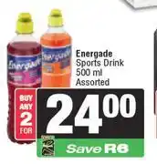 Spar Energade Sports Drink Assorted-For 2 x 500ml offer
