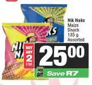 Spar Nik Naks Maize Snack Assorted-For 2 x 135g offer