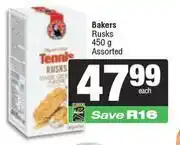 Spar Bakers Rusks Assorted-450g offer