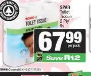 Spar Spar Toilet Tissue 2 Ply-9s Per Pack offer