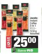Spar Jacobs Instant Coffee 3 In 1 Assorted-For 5 x 11.1-12.6g offer