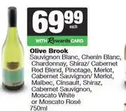 Spar Olive Brook Sauvignon,Chenin,Shiraz,Cabernet,Red,Pinotage,Malbec,Cinsault Moscato Rose-750ml Each offer