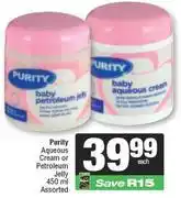 Spar Purity Aqueous Cream Or Petroleum Jelly Assorted-450ml offer