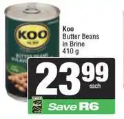 Spar Koo Butter Beans In Brine-410g offer