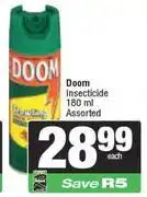 Spar Doom Insecticide Assorted-180ml offer