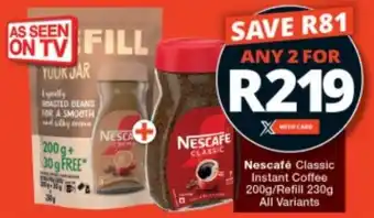 Nescafé Classic Instant Coffee/ Refill All Variants