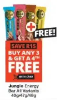 Checkers Jungle Energy Bar All Variants offer