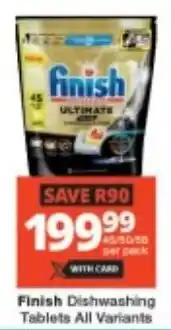 Checkers Finish Dishwashing Tablets All Variants offer