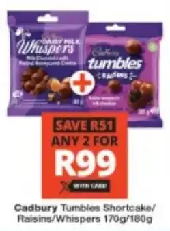 Cadbury Tumbles Shortcake/ Raisins/ Whispers