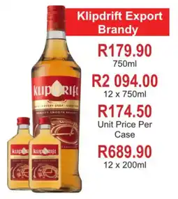 Johnny's Liquor Hypermarket Klipdrift Export Brandy offer
