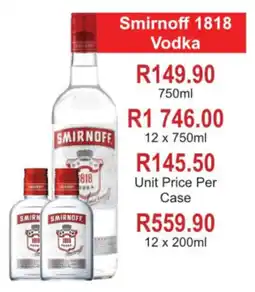 Johnny's Liquor Hypermarket Smirnoff 1818 Vodka offer