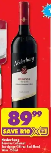 Shoprite Liquor Nederburg Baronne Cabernet Sauvignon/ Shiraz Red Blend Wine offer