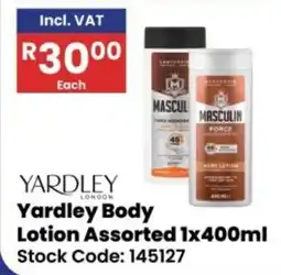 Africa Cash and Carry Yardley Body Lotion Assorted offer