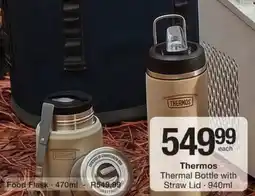 Checkers Thermos Thermal Bottle with Straw Lid offer