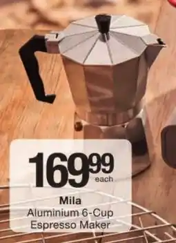 Checkers Mila Aluminium 6-Cup Espresso Maker offer