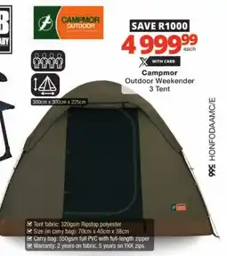 Checkers Campmor Outdoor Weekender 3 Tent offer
