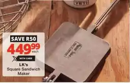 Checkers LK's Square Sandwich Maker offer
