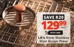 Checkers LK's Silver Stainless Steel Burger Press offer