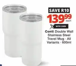 Checkers Conti Double Wall Stainless Steel Travel Mug offer
