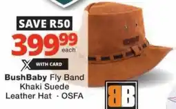 Checkers BushBaby Fly Band Khaki Suede Leather Hat offer