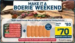 Pick n Pay Bomb Squad Oukraal Wors and PnP Hotdog Rolls offer