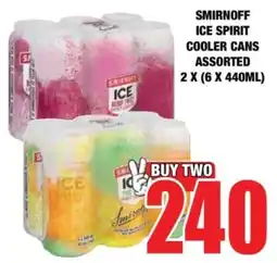 Boxer Smirnoff ice spirit cooler cans assorted offer