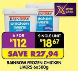 Shoprite Rainbow frozen chicken livers offer