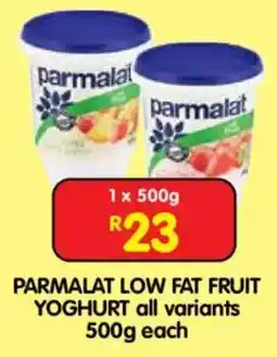 Shoprite Parmalat low fat fruit yoghurt offer