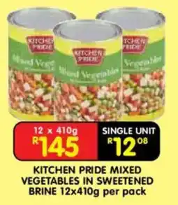 Shoprite Kitchen pride mixed vegetables in sweetened brine offer
