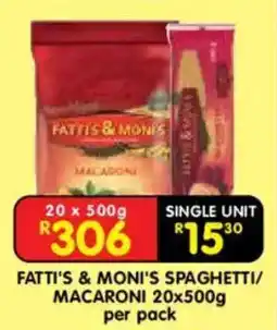 Shoprite Fatti's & moni's spaghetti/ macaroni offer