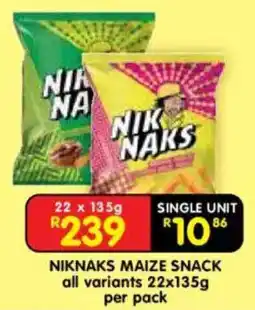 Shoprite Niknaks maize snack offer