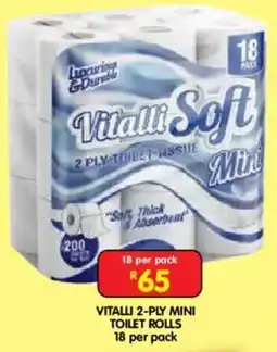 Shoprite Vitalli 2-ply mini toilet rolls offer