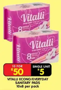 Shoprite Vitalli econo/ everyday sanitary pads offer