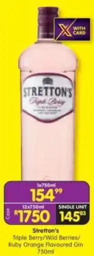 Shoprite Liquor Stretton's Triple Berry/ Wild Berries/ Ruby Orange Flavoured Gin offer