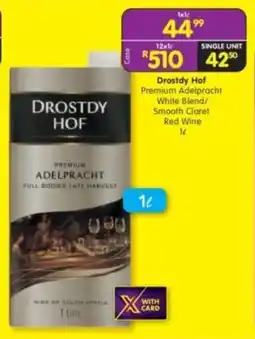 Shoprite Liquor Drostdy Hof Premium Adelpracht White Blend/ Smooth Claret Red Wine offer