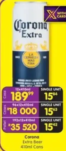Shoprite Liquor Corona Extra Beer Cans offer