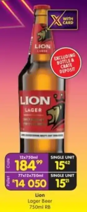 Shoprite Liquor Lion Lager Beer RB offer