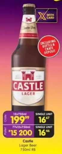 Shoprite Liquor Castle Lager Beer RB offer