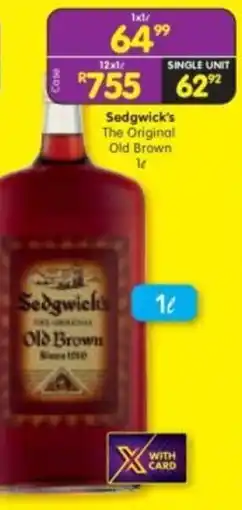 Shoprite Liquor Sedgwick's The Original Old Brown offer