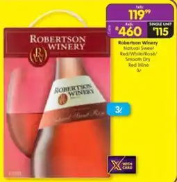 Shoprite Liquor Robertson Winery Natural Sweet Red/ White/ Rosé/ Smooth Dry Red Wine offer