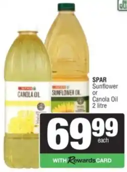 Spar SPAR Sunflower or Canola Oil offer