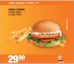 Spar Chikka Chicken Cheeky Burger & Chips offer