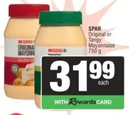 Spar SPAR Original or Tangy Mayonnaise offer
