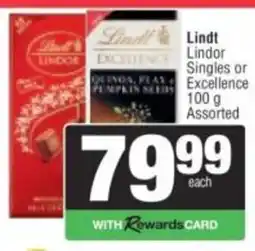 Spar Lindt Lindor Singles or Excellence Assorted offer